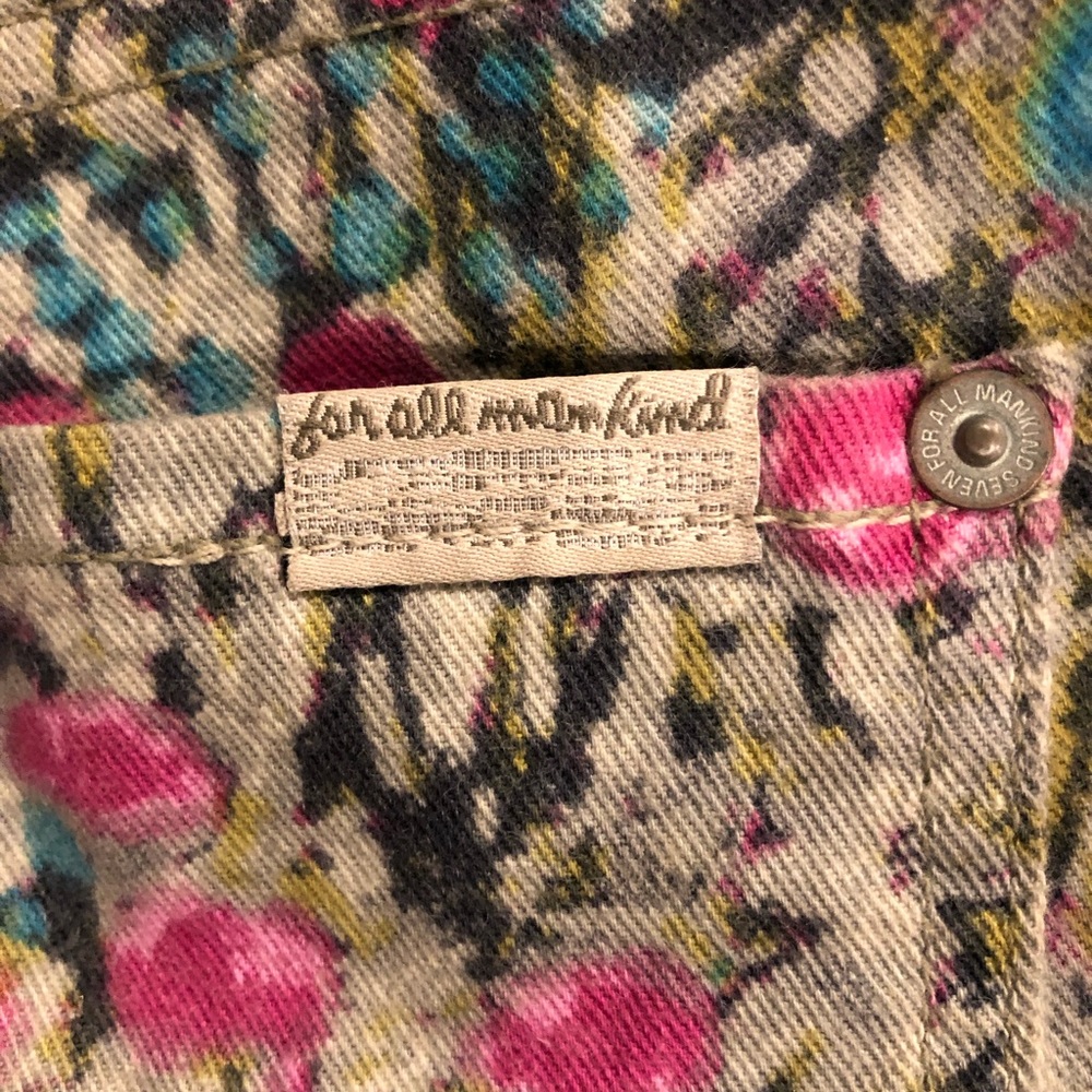 7 For All Mankind, Garden Party print jeans. - Picture 4 of 6